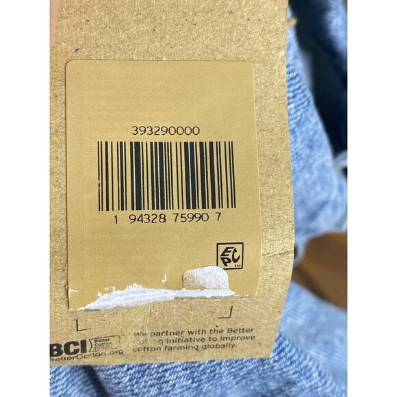 Levis Womens Jean Jacket Cropped Blue Buttons Waist Tabs Pockets Collared M New - Picture 8 of 10